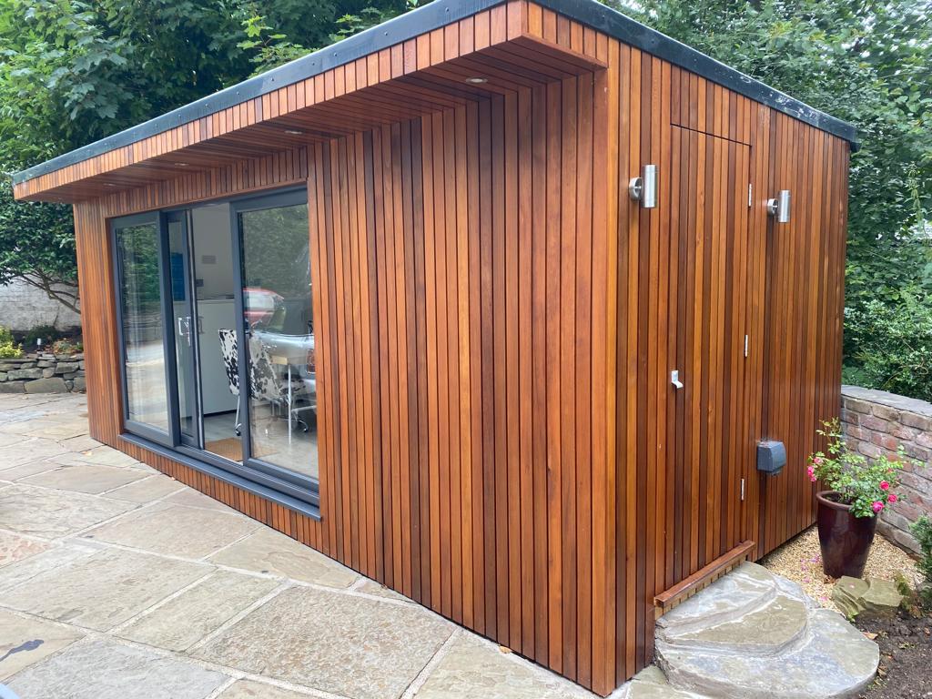 Millbrow worsley garden room home office door open