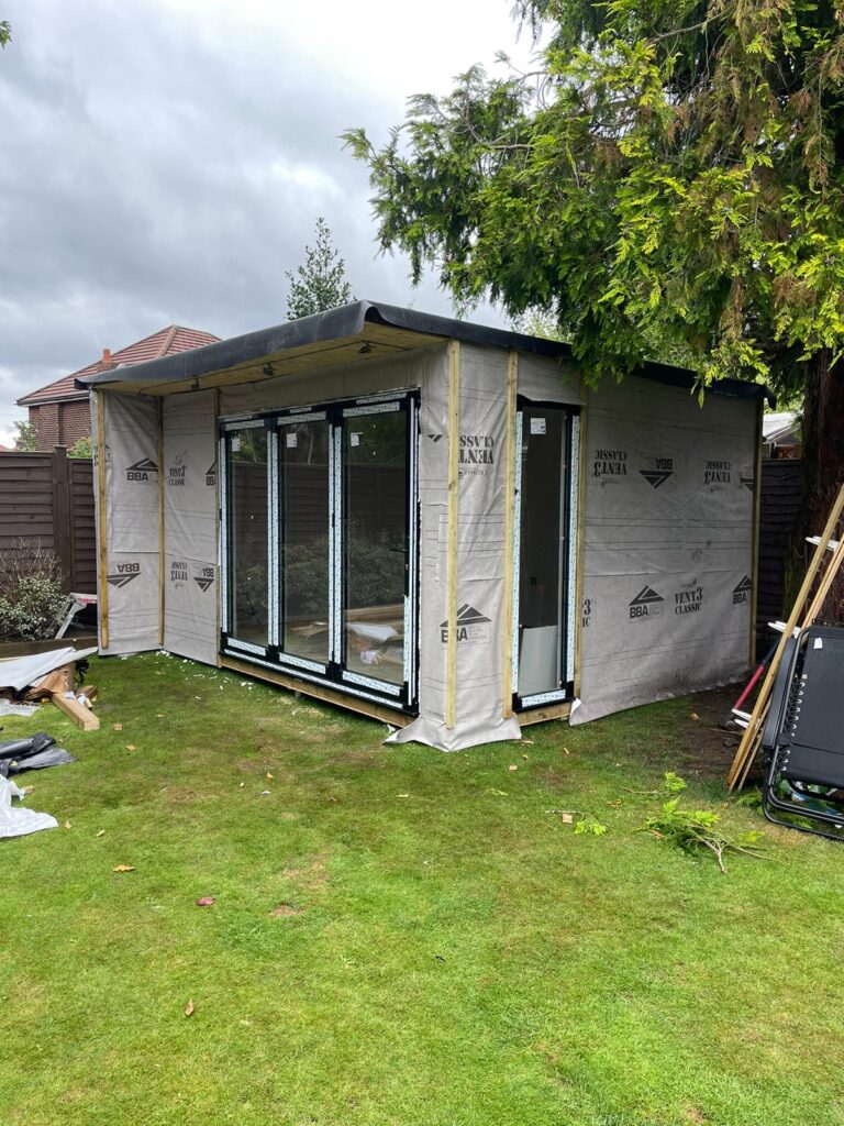 breathable membrane after insulation garden room